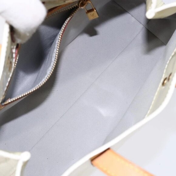 LOUIS VUITTON Monogram Vernis Reade PM Hand Bag Perle M91336 LV Auth 141487 - Picture 10 of 16